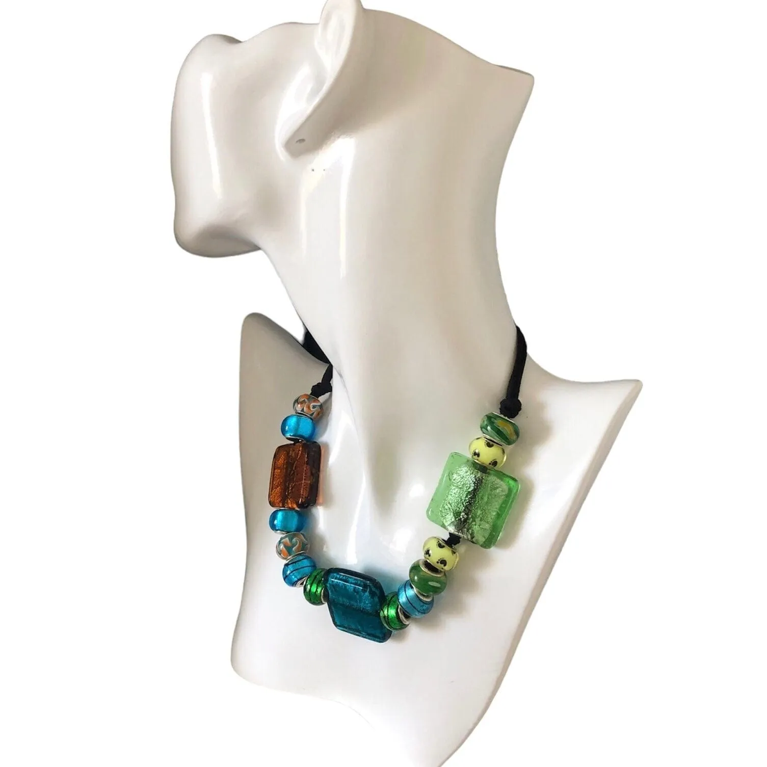 Colourful Glass Statement Necklace