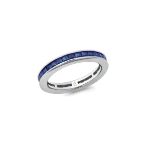 CRISLU Princess Cut Sapphire  CZ Eternity Band Finished in Pure Platinum