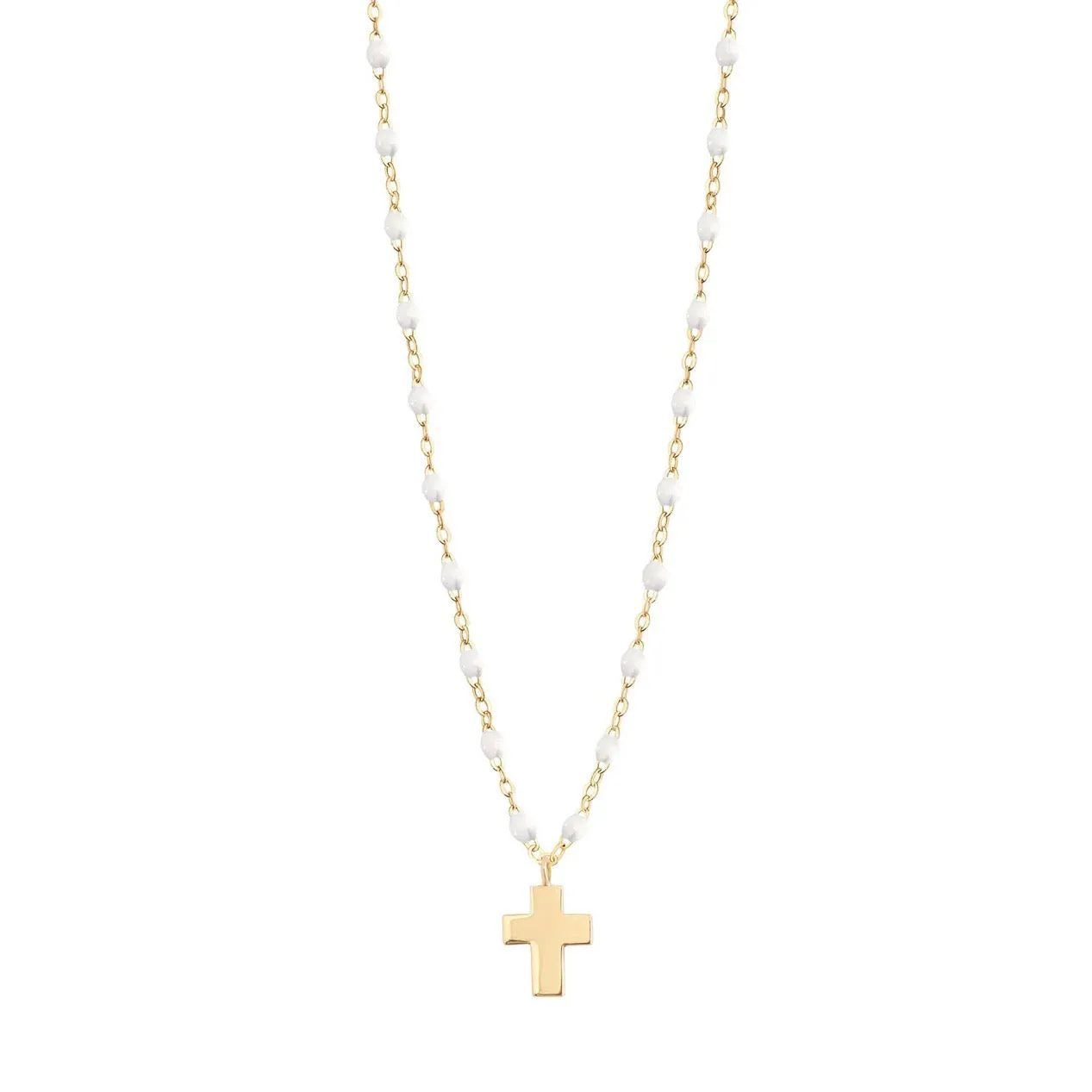 Cross Charm Classic Gigi White necklace, Yellow