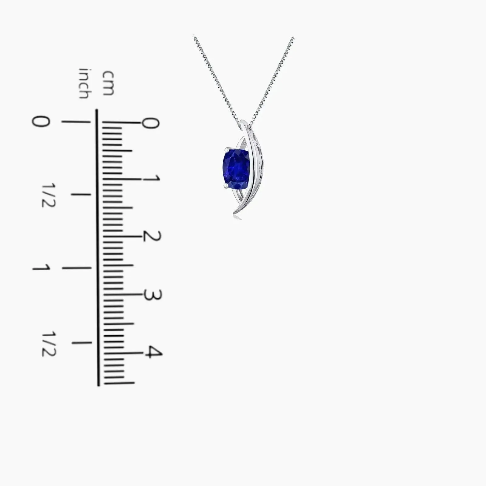 Cushion Cut - Globe - September Birthstone Necklace - Sapphire ®