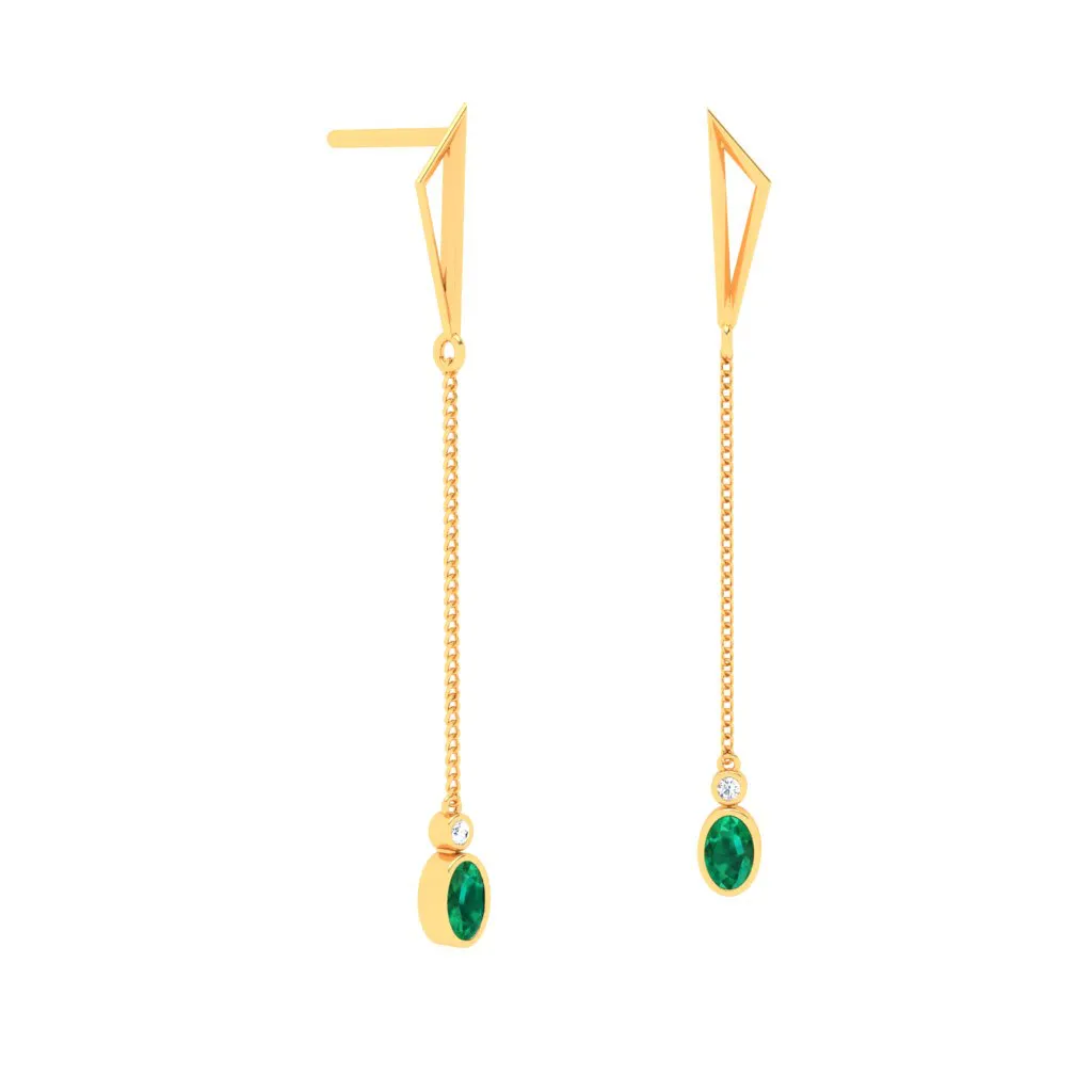 Dainty 18k Gold And Diamond Drop Earrings From Diamond Collection