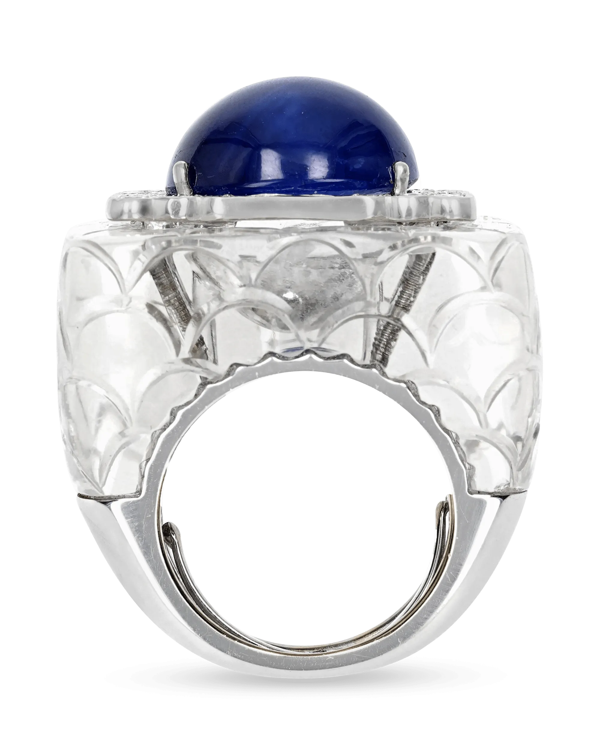 David Webb Sapphire Cabochon Ring, 17.20 Carats