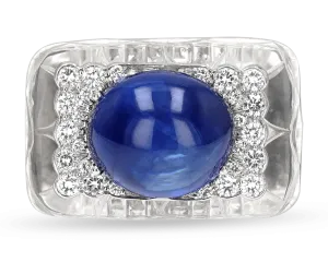 David Webb Sapphire Cabochon Ring, 17.20 Carats