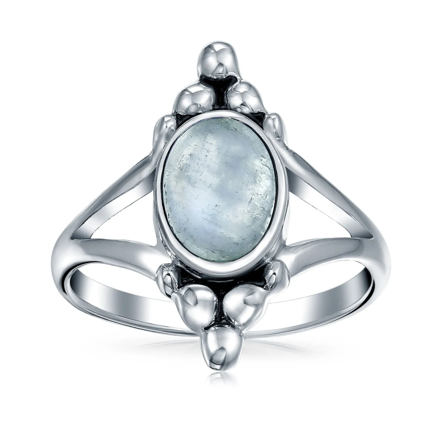 Delicate Oval Western Gemstone Ring 1MM Band .925Sterling Silver