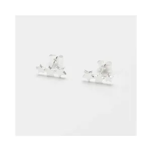 Earrings Stud Trio Star Silver Plated