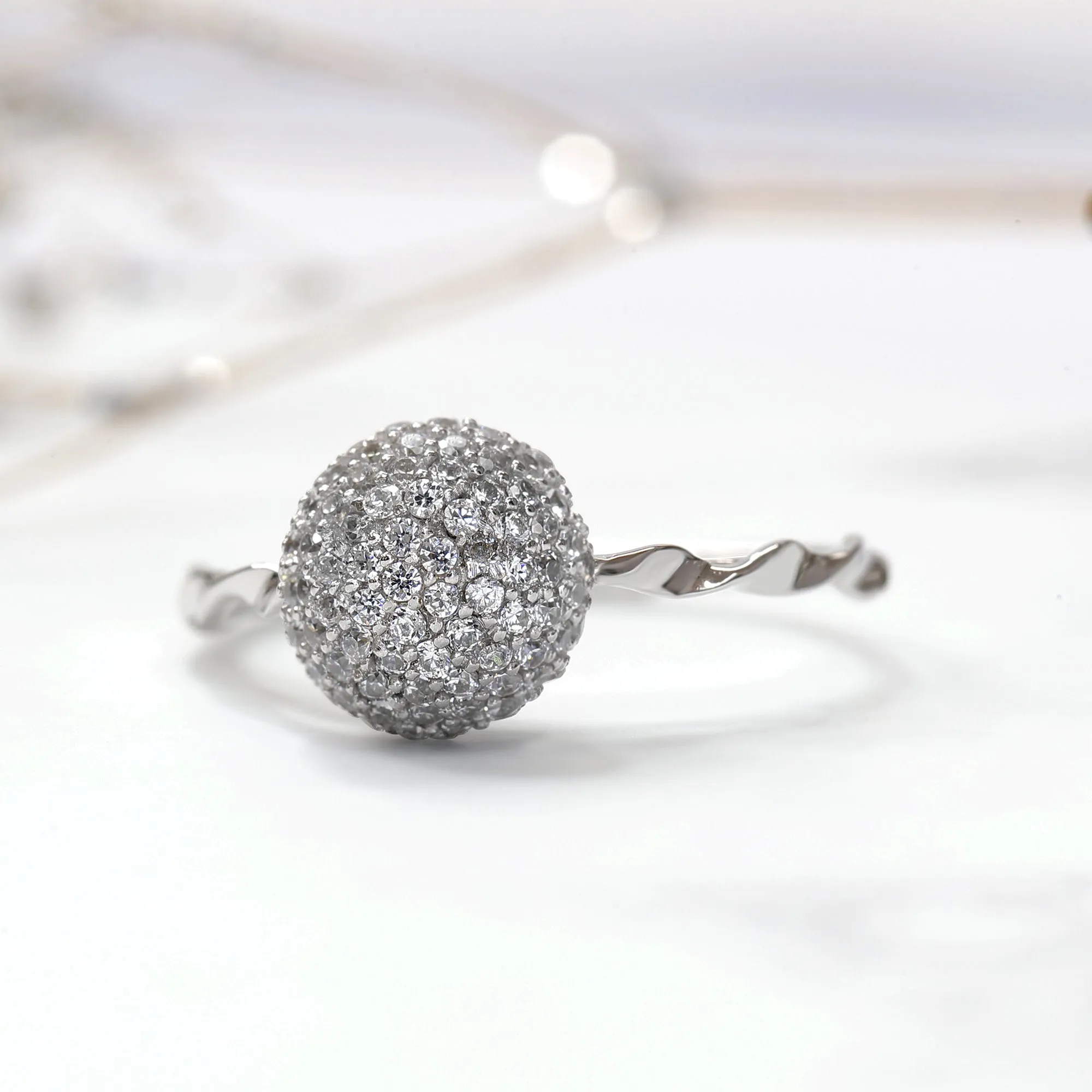 Elevated Elegance: Cluster Ball Ring