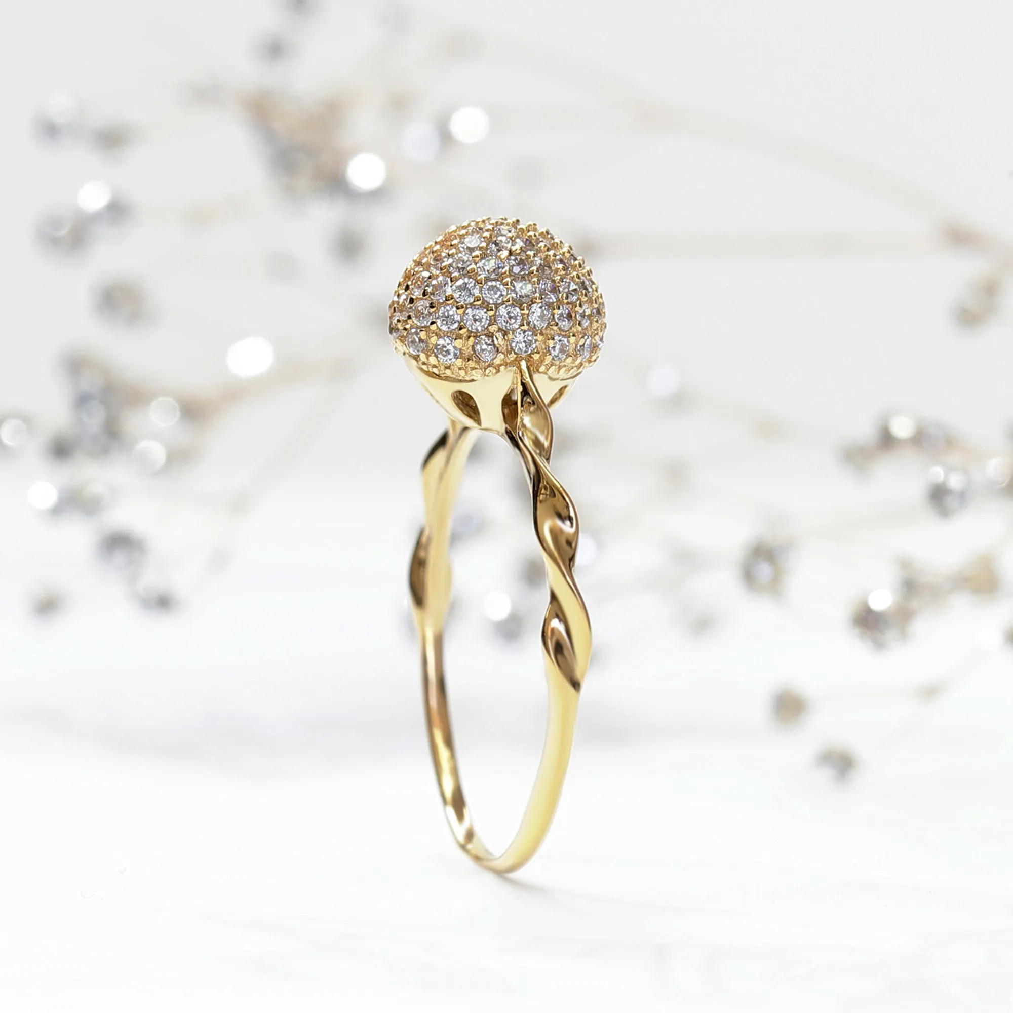 Elevated Elegance: Cluster Ball Ring