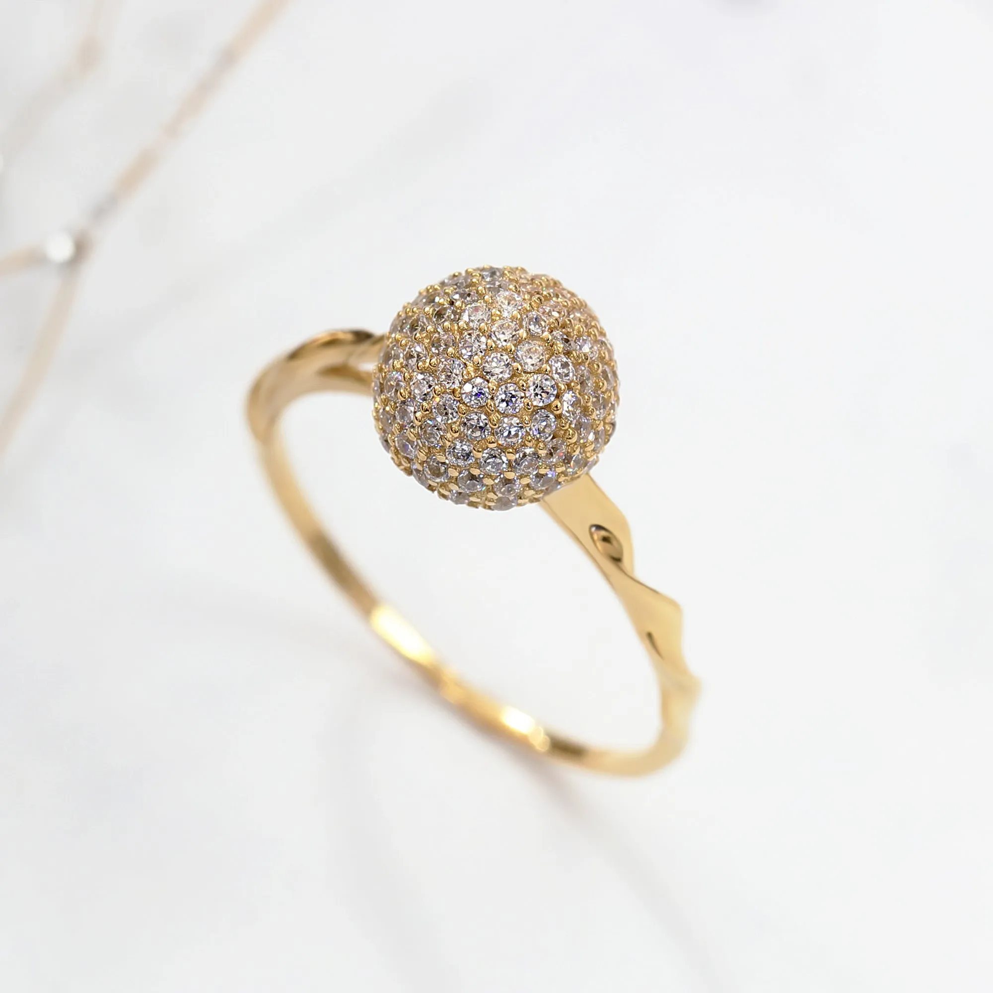 Elevated Elegance: Cluster Ball Ring