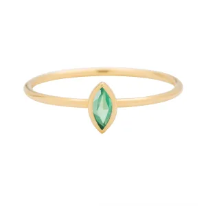 Emerald Stacking Ring - Vertical Marquise