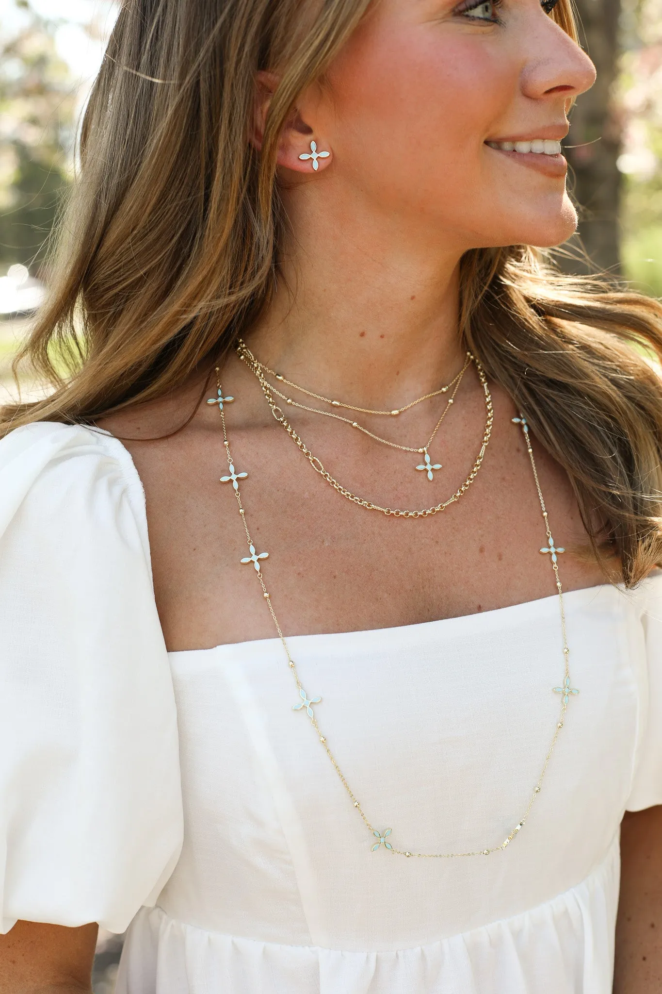 Enamel Cross Station Necklace in Red Enamel