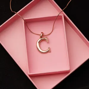 Estele - Charm C Rosegold plated Pendant