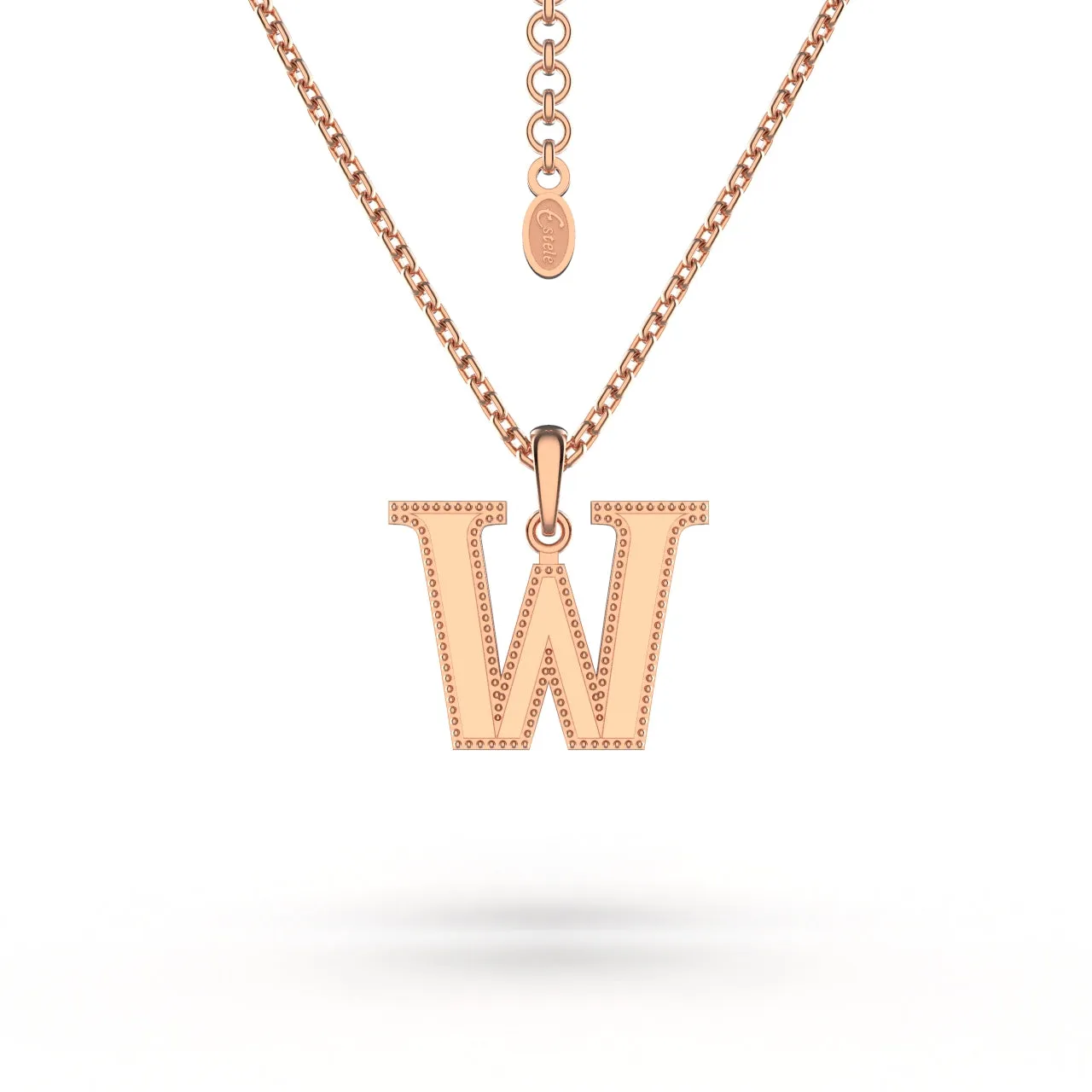 Estele - Charm "W" Rosegold plated Pendant