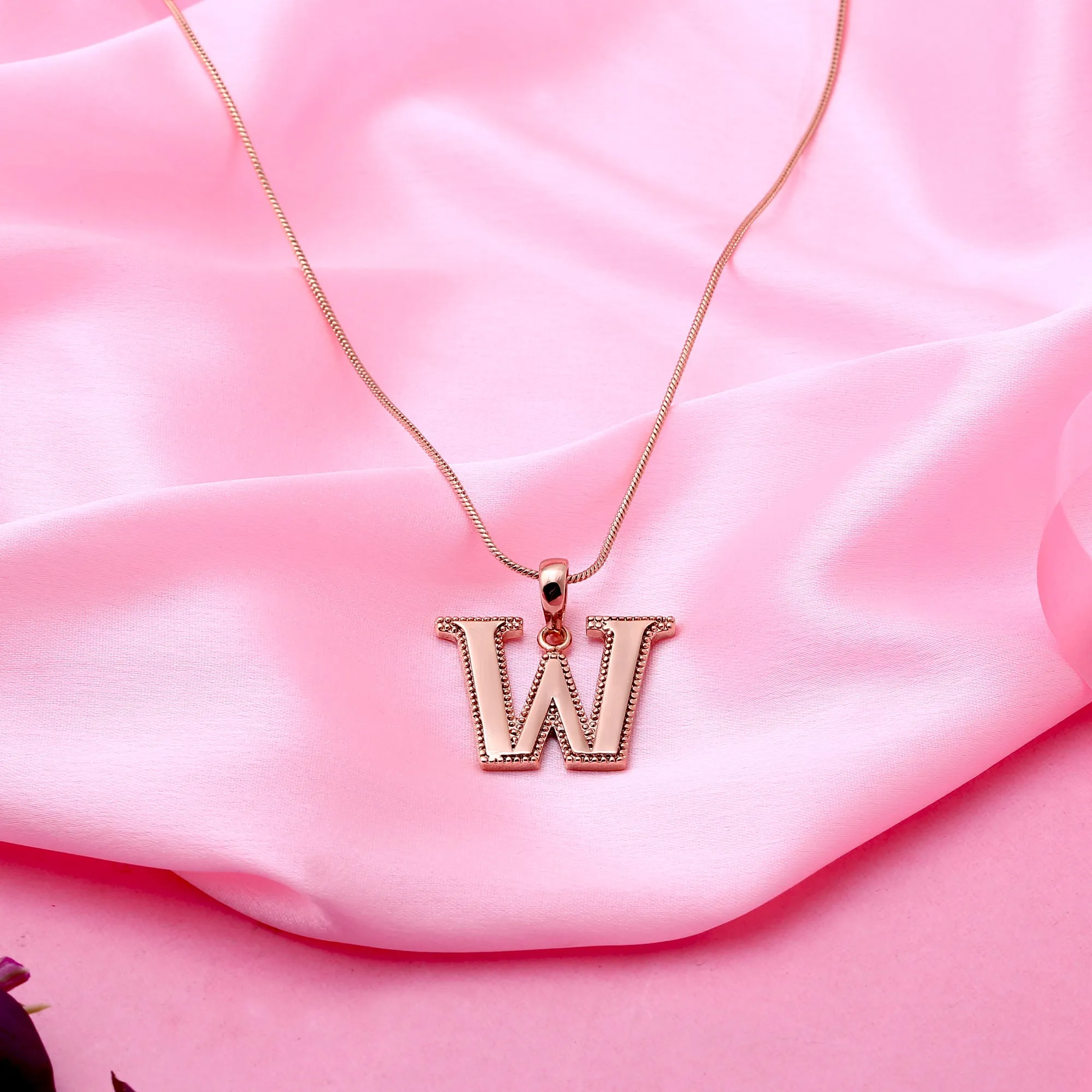 Estele - Charm "W" Rosegold plated Pendant