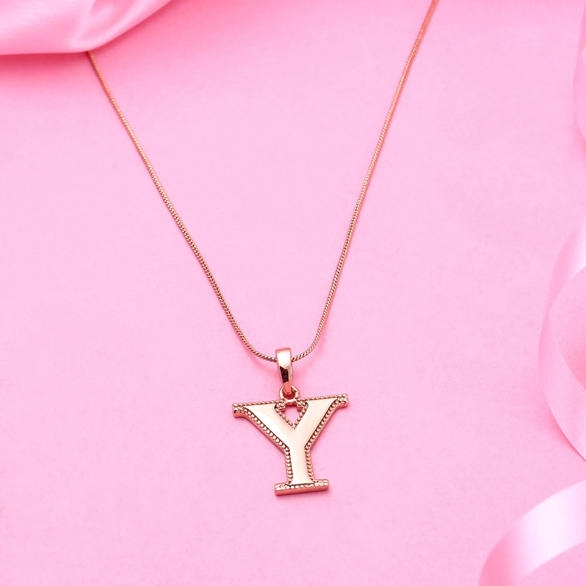 Estele - Charm "Y" Rosegold plated Pendant