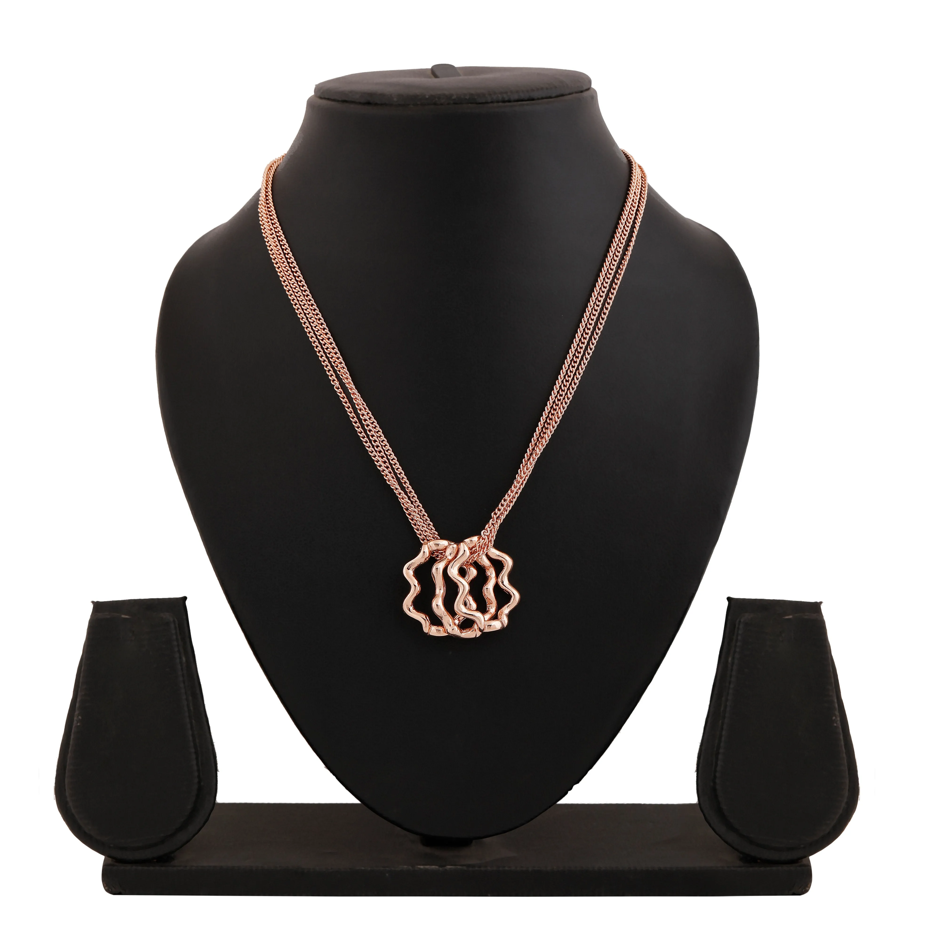 Estele Rose Gold Plated Floral Designer Pendant for Women