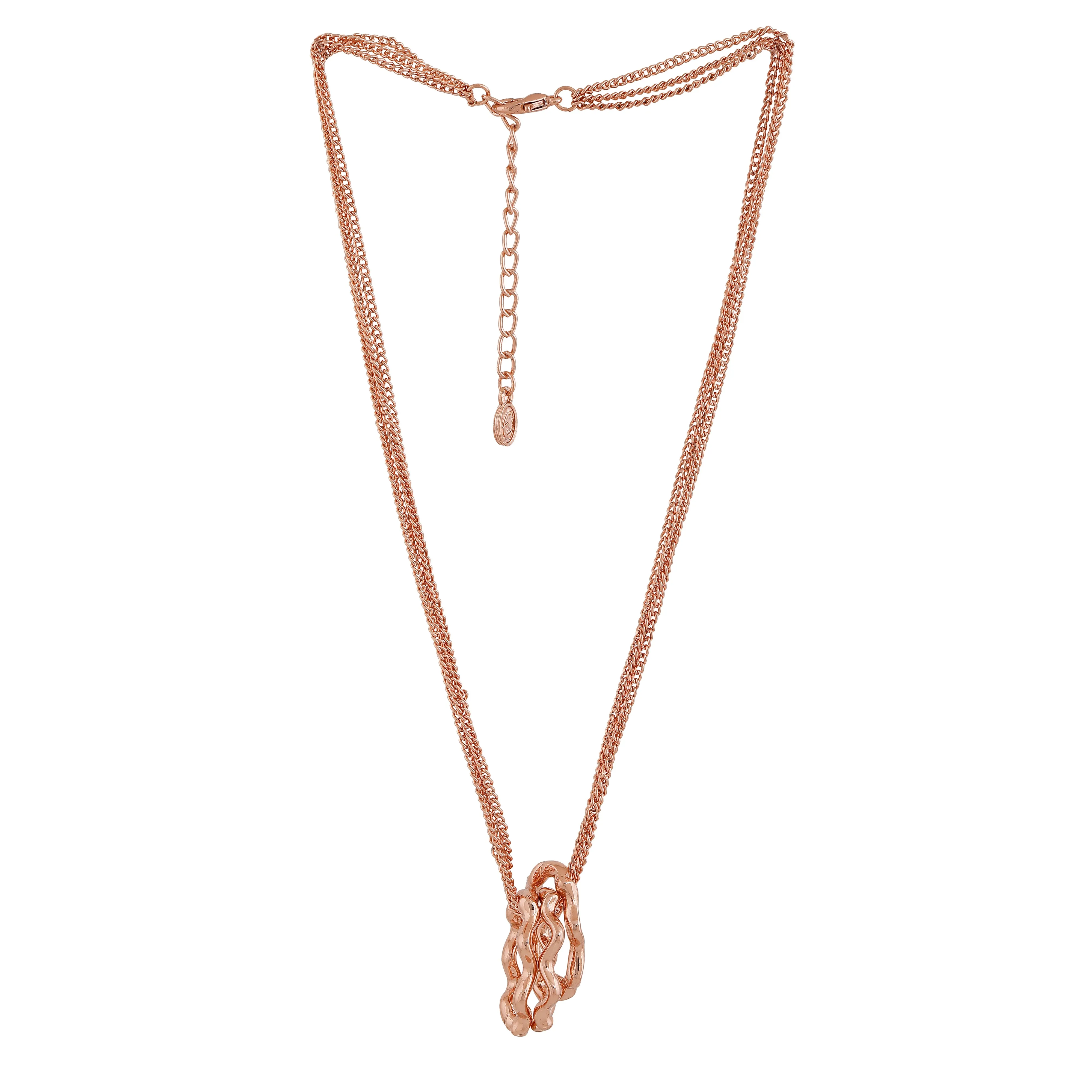 Estele Rose Gold Plated Floral Designer Pendant for Women