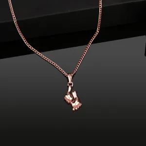 Estele Rose Gold Plated Footsteps Designer Pendant for Women