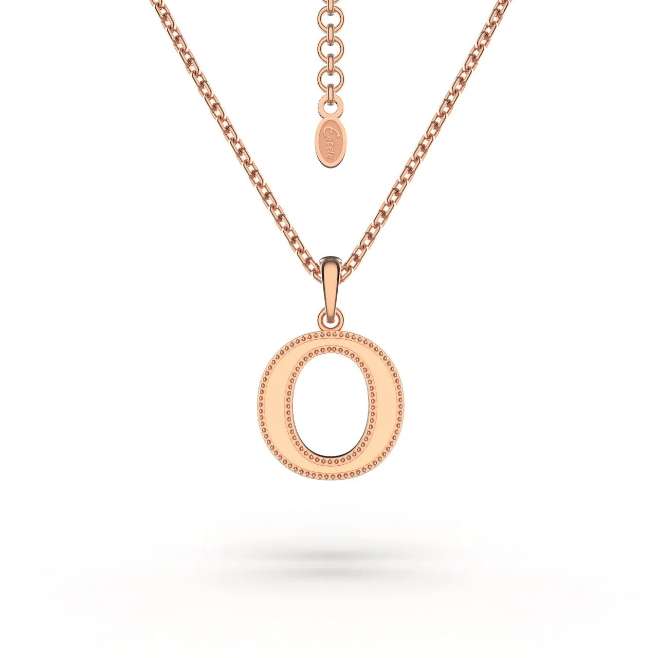 Estele Rosegold Plated "O" Letter Charm Pendant for Women / Girls