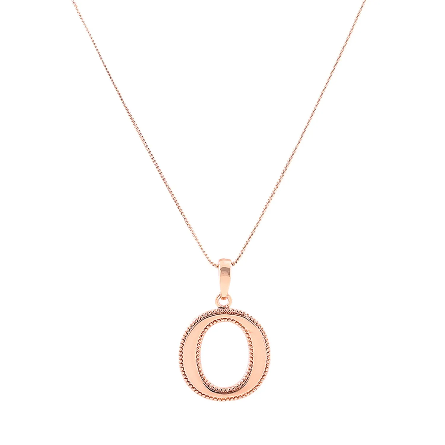 Estele Rosegold Plated "O" Letter Charm Pendant for Women / Girls