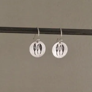 Etched Three Leaves Earrings