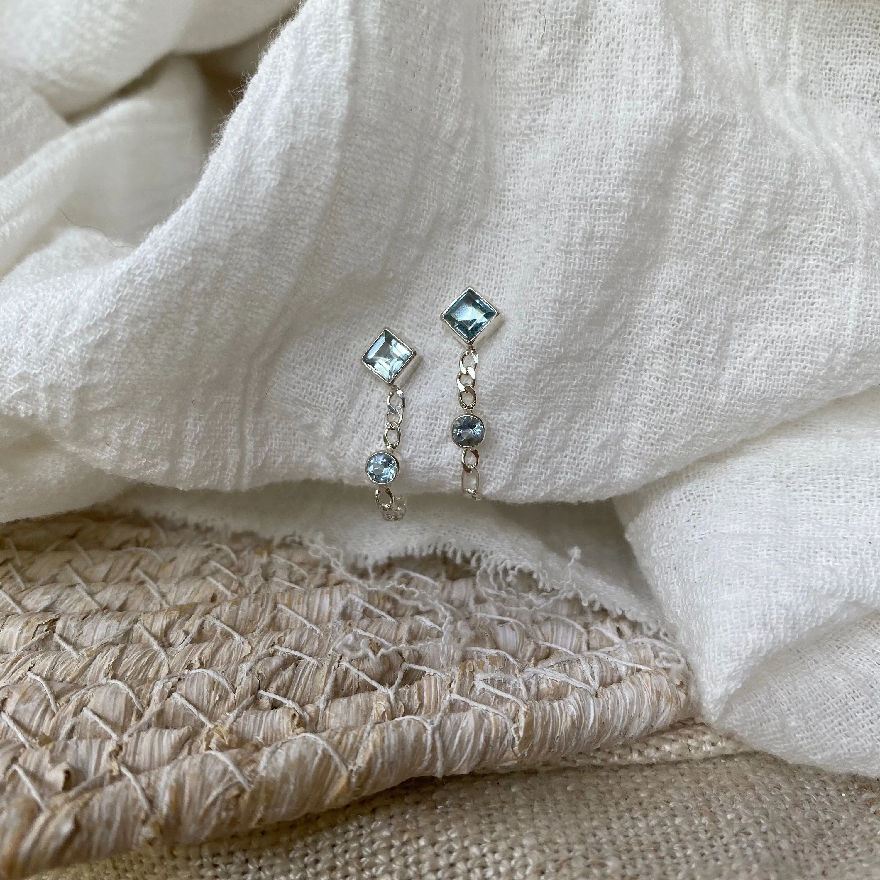 Evie Sterling Silver Blue Topaz Studs