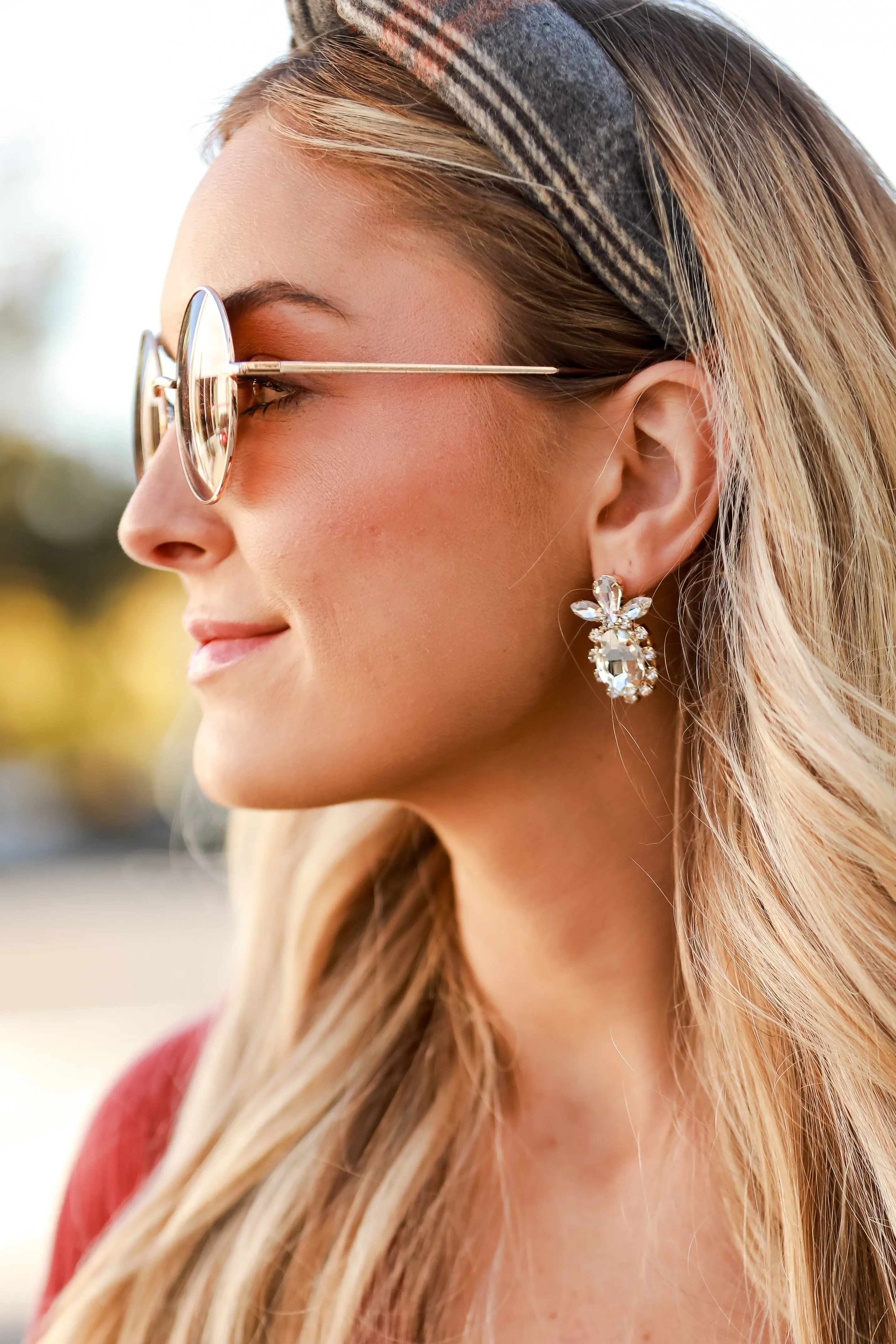 FINAL SALE - Alanna Gold Gemstone Statement Earrings