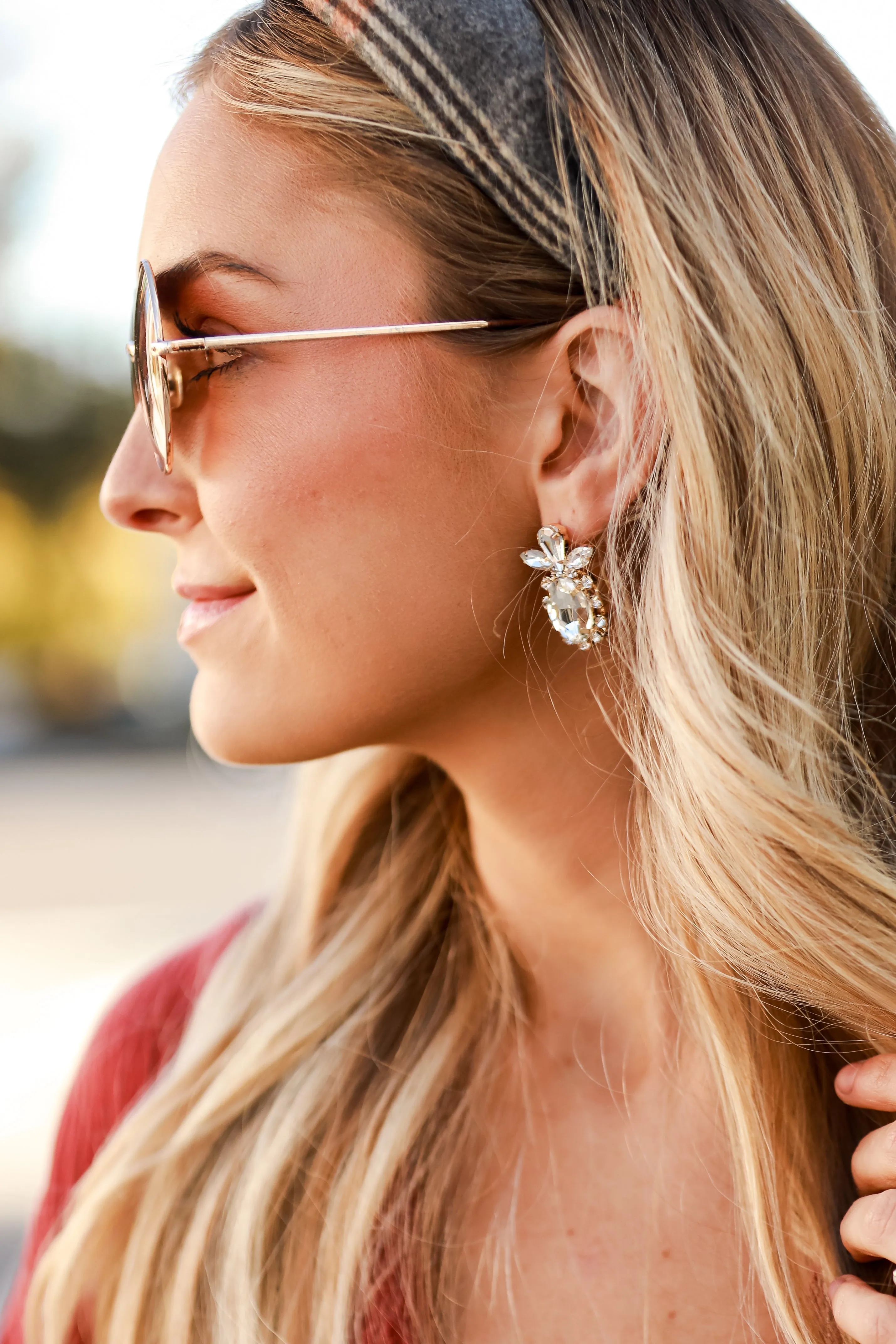 FINAL SALE - Alanna Gold Gemstone Statement Earrings