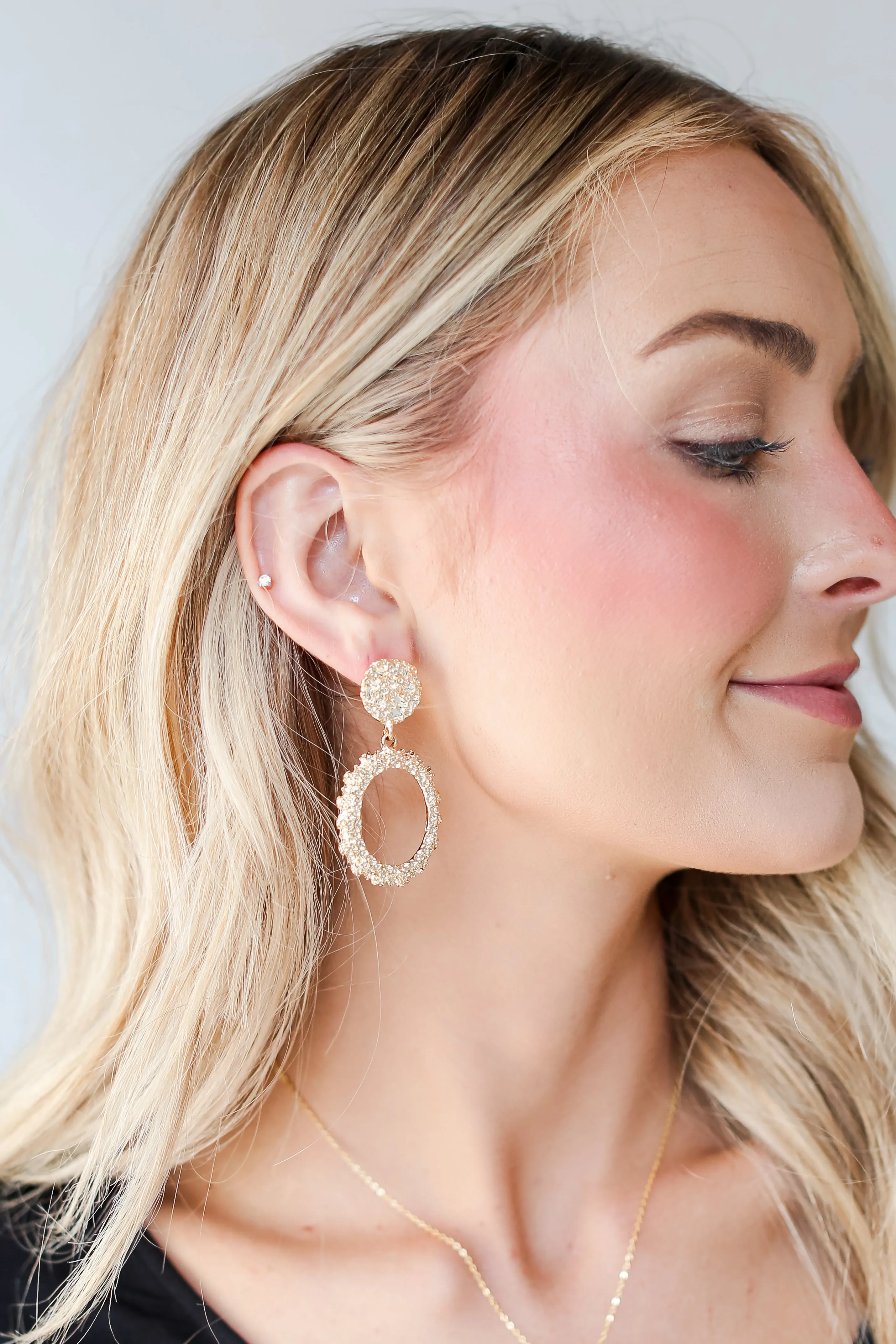 FINAL SALE - Hallie Gold Textured Drop Earrings