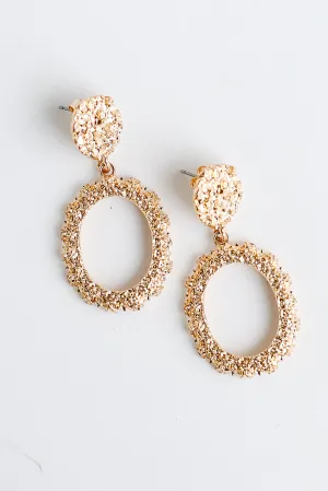 FINAL SALE - Hallie Gold Textured Drop Earrings