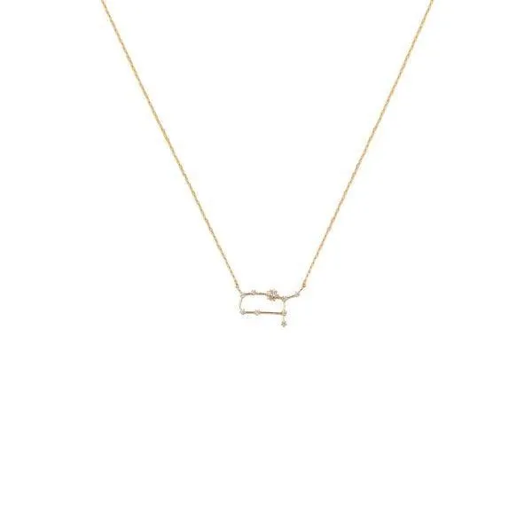 Gemini Zodiac Necklace 14k Gold