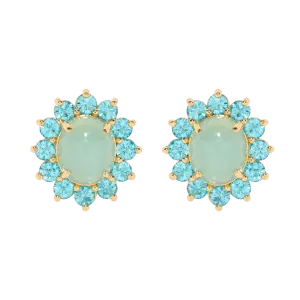 Georgie Stud Earrings in Aqua