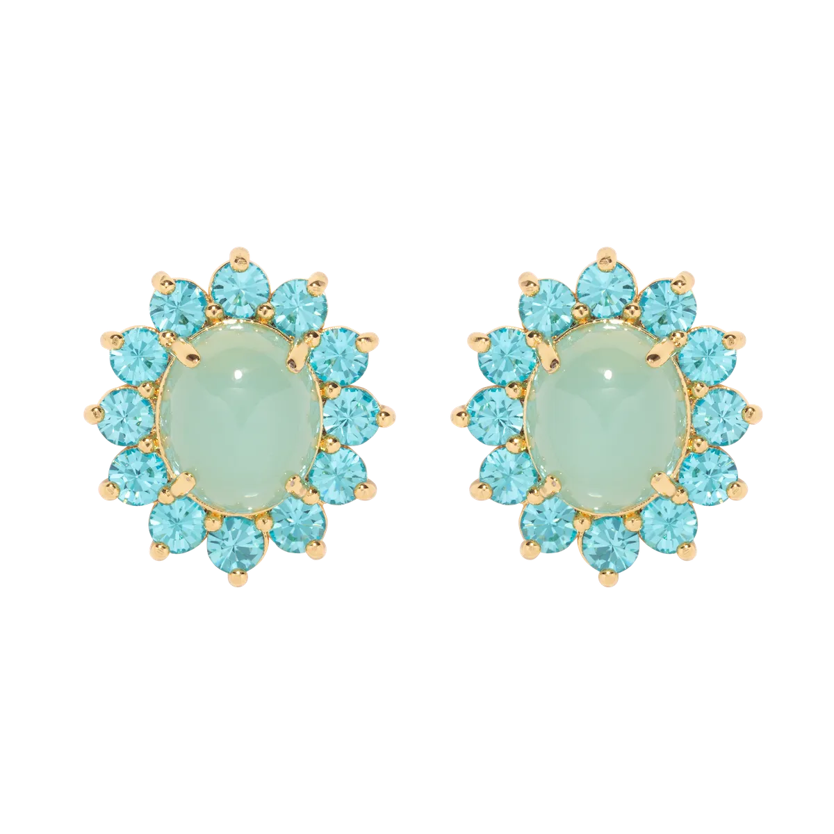 Georgie Stud Earrings in Aqua