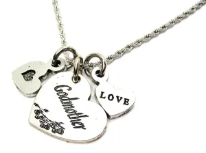 Godmother Heart Stainless Steel Rope Chain Necklace