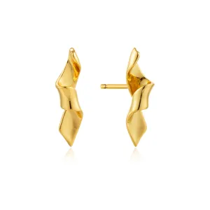 Gold Helix Stud Earrings