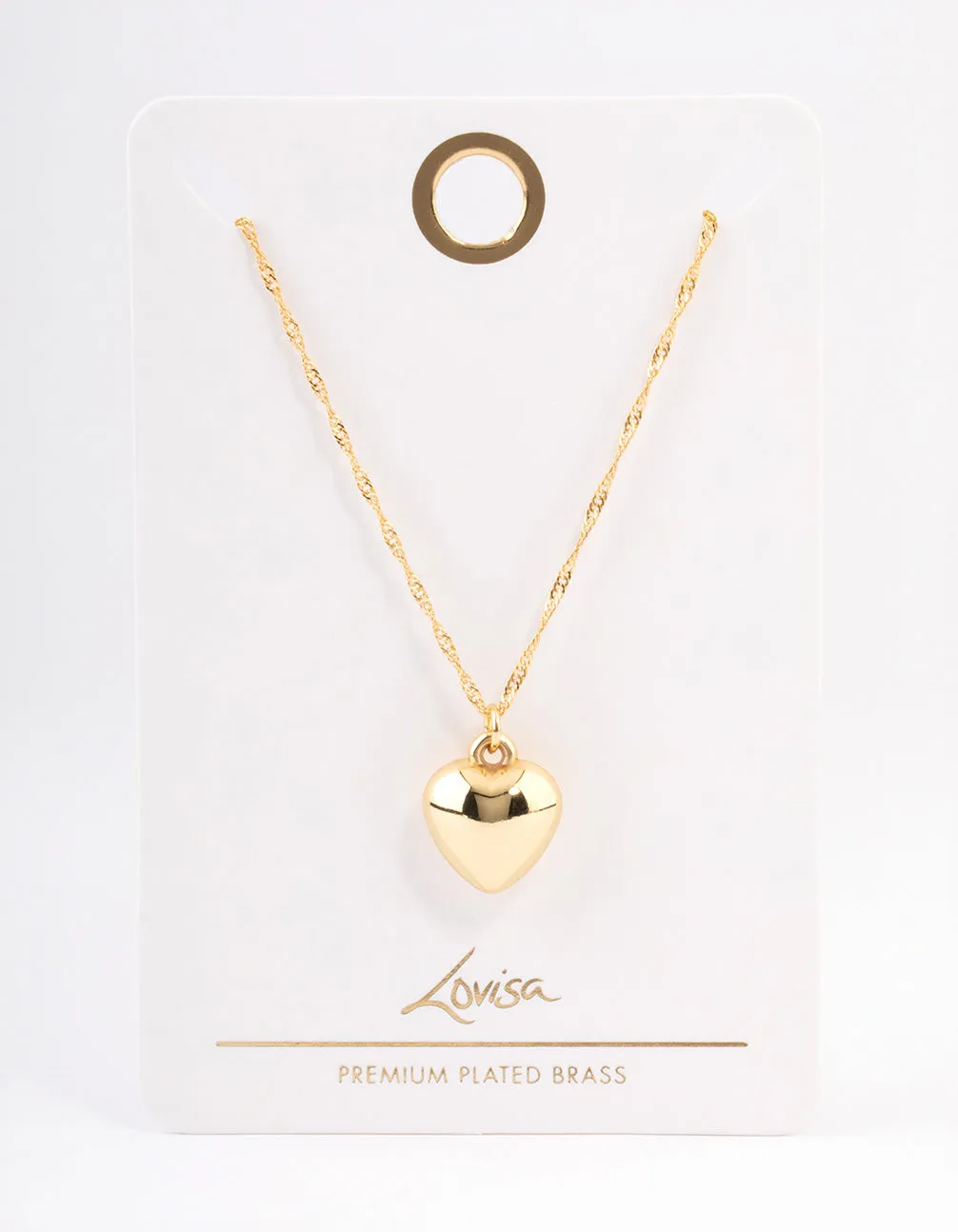 Gold Plated Brass Heart Necklace