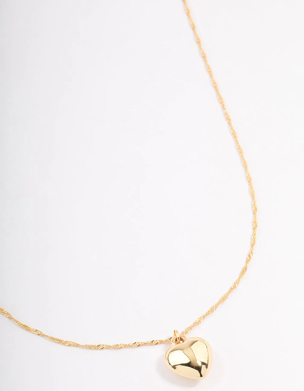 Gold Plated Brass Heart Necklace