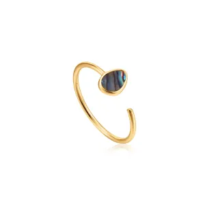 Gold Tidal Abalone Adjustable Ring