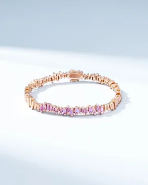 Golden Pink Sapphire ID Bracelet