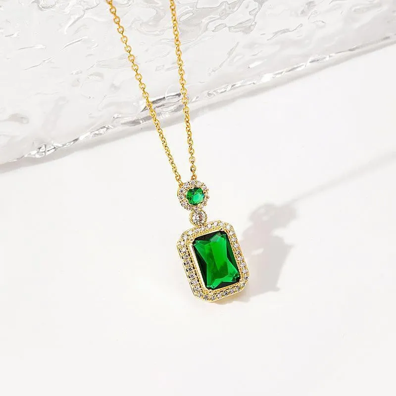 Green Zircon Pendant Necklace