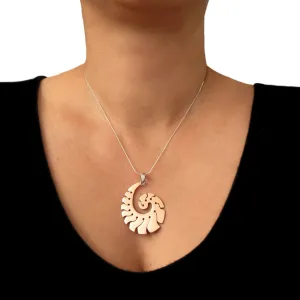 Guillermo Arregui Silver and Copper Spiral Pendant Necklace