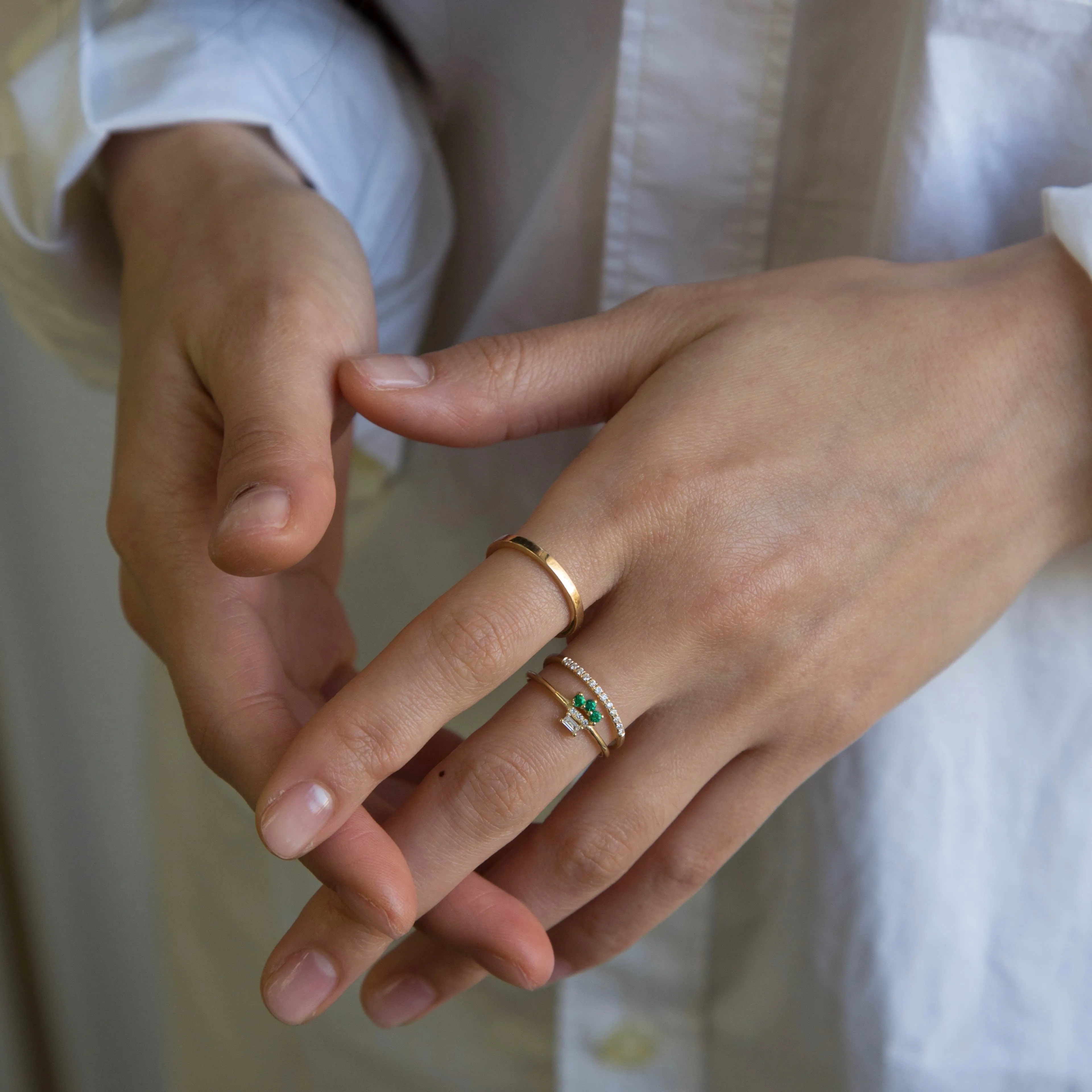 Half Round Semi Pave Ring