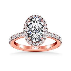 Halo Diamond  Engagement Ring Elsa 14K Rose Gold