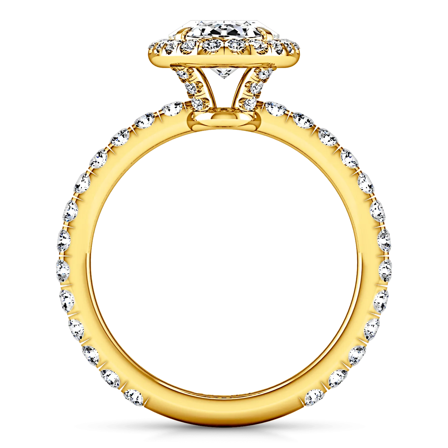 Halo Diamond  Engagement Ring Elsa 14K Yellow Gold