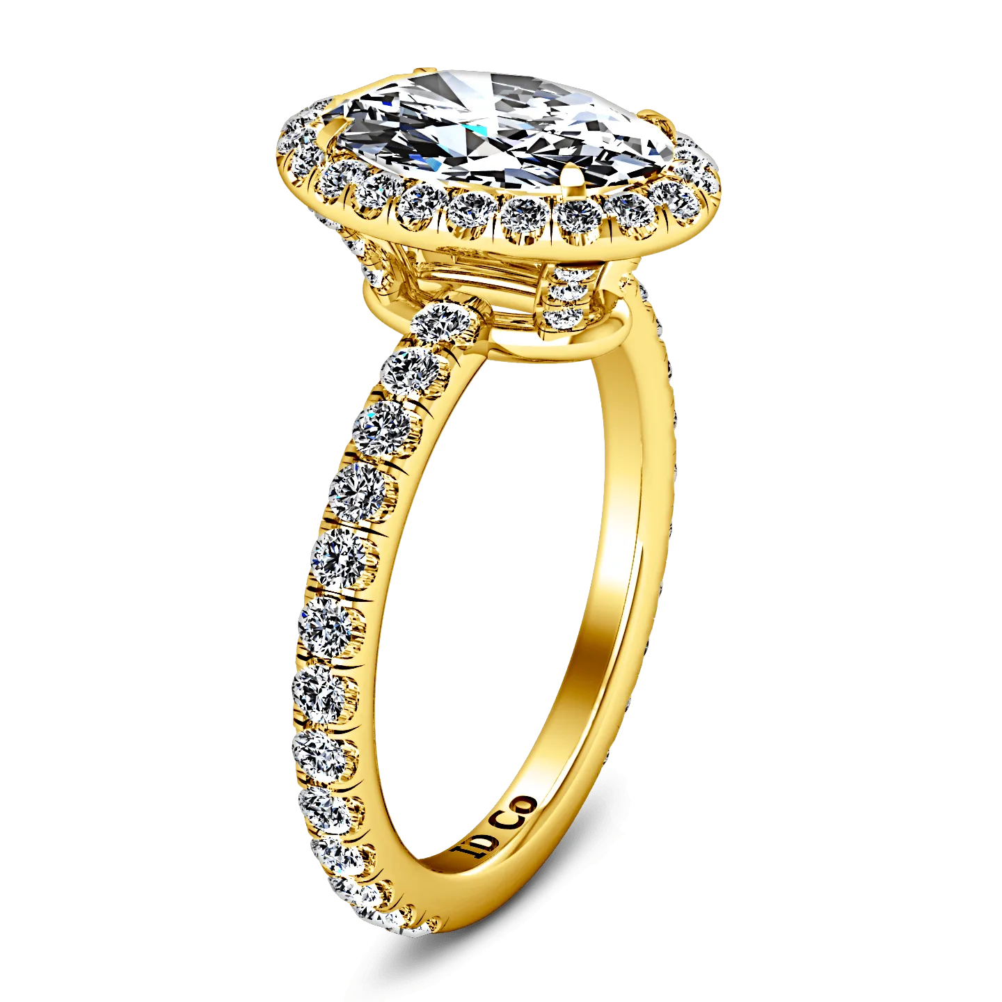 Halo Diamond  Engagement Ring Elsa 14K Yellow Gold