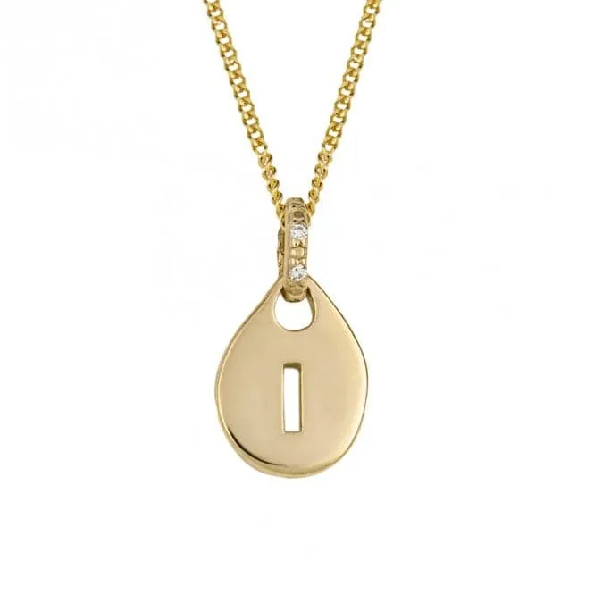 I Organic Initial Tag with Diamond Set Bale Pendant GP2317