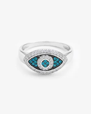 Iced Evil Eye Ring