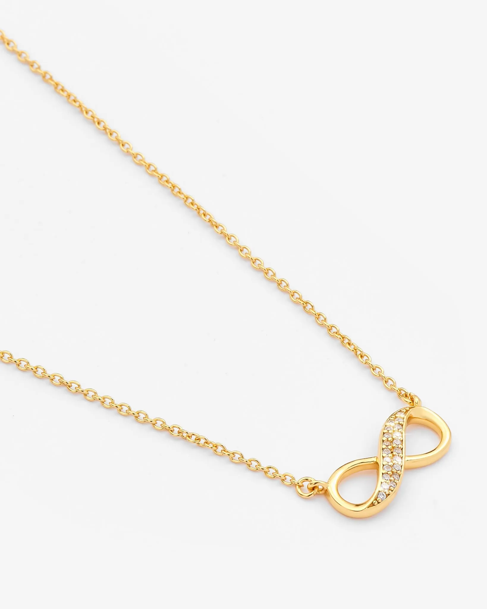 Iced Infinity Necklace - Gold