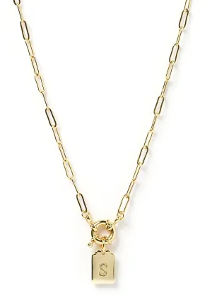 LETTER S GOLD PENDANT NECKLACE