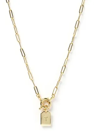 LETTER T PENDANT GOLD