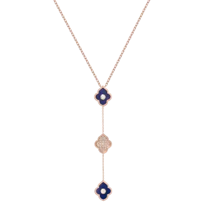 LUCE COLOUR - NECKLACE ROSE GOLD PAVE LAPIS LAZULI & 2 DIAMONDS S